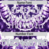 Custom Purple Tie-Dye Graffiti Pattern Authentic Baseball Jersey