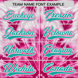 Custom Pink Tie-Dye Graffiti Pattern Authentic Baseball Jersey