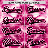 Custom Pink Tie-Dye Graffiti Pattern Authentic Baseball Jersey