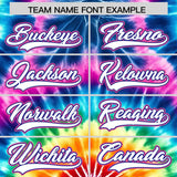 Custom Royal Tie-Dye Graffiti Pattern Authentic Baseball Jersey