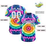 Custom Multi Color Tie-Dye Graffiti Pattern Authentic Baseball Jersey
