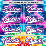 Custom Multi Color Tie-Dye Graffiti Pattern Authentic Baseball Jersey