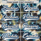 Custom Black Tie-Dye Graffiti Pattern Authentic Baseball Jersey