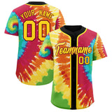 Custom Black Tie-Dye Graffiti Pattern Authentic Baseball Jersey