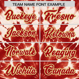 Custom Red Tie-Dye Graffiti Pattern Authentic Baseball Jersey