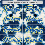 Custom Royal Tie-Dye Graffiti Pattern Authentic Baseball Jersey
