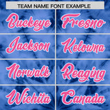 Custom Light Blue Tie-Dye Graffiti Pattern Authentic Baseball Jersey