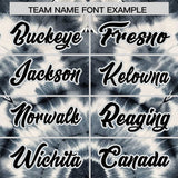 Custom Silver Tie-Dye Graffiti Pattern Authentic Baseball Jersey