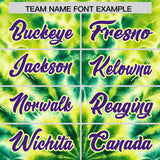 Custom Fluorescent Green Tie-Dye Graffiti Pattern Authentic Baseball Jersey