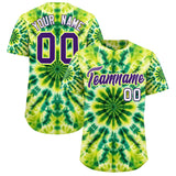 Custom Multi Color Tie-Dye Graffiti Pattern Authentic Baseball Jersey
