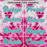 Custom Pink Tie-Dye Graffiti Pattern Authentic Baseball Jersey