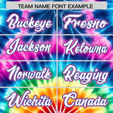 Custom Royal Tie-Dye Graffiti Pattern Authentic Baseball Jersey