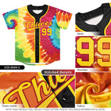 Custom Multi Color Tie-Dye Graffiti Pattern Authentic Baseball Jersey