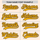 Custom Cream Brown Baroque Style Personalized Baseball Jersey