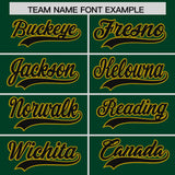 Custom Green Old Gold Baroque Style Personalized Baseball Jersey