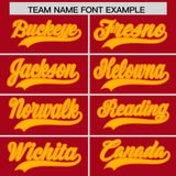 Custom Red Yellow Baroque Style Personalized Baseball Jersey