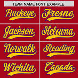 Custom Red Purple Baroque Style Personalized Baseball Jersey