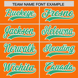 Custom Orange Bright Green Baroque Style Personalized Baseball Jersey