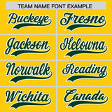 Custom Gold Green Baroque Style Personalized Baseball Jersey