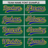 Custom Kelly Green Royal Baroque Style Personalized Baseball Jersey