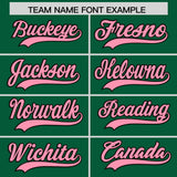 Custom Kelly Green Light Pink Baroque Style Personalized Baseball Jersey