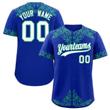 Custom Royal Bright Green Baroque Style Personalized Baseball Jersey