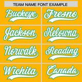 Custom Yellow Bright Green Baroque Style Personalized Baseball Jersey