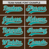 Custom Brown Teal Baroque Style Personalized Baseball Jersey