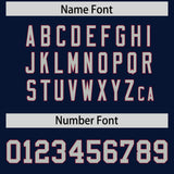 Custom Navy Crimson Baroque Style Personalized Baseball Jersey