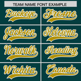 Custom Midnight Green Old Gold Baroque Style Personalized Baseball Jersey