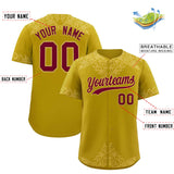 Custom Old Gold Old Gold Baroque Style Personalized Baseball Jersey