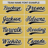 Custom Old Gold White Baroque Style Personalized Baseball Jersey