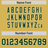 Custom Old Gold Green Baroque Style Personalized Baseball Jersey