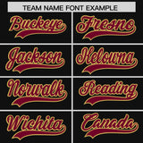 Custom Black Old Gold Baroque Style Personalized Baseball Jersey