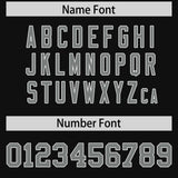 Custom Black Gray Baroque Style Personalized Baseball Jersey