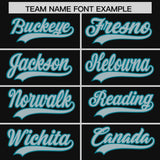 Custom Black Teal Baroque Style Personalized Baseball Jersey