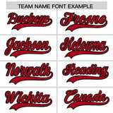 Custom White Red Baroque Style Personalized Baseball Jersey