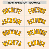 Custom Cream Brown Baroque Style Personalized Baseball Jersey
