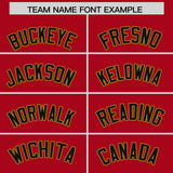 Custom Red Old Gold Baroque Style Personalized Baseball Jersey