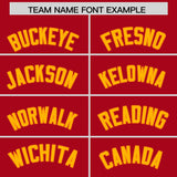 Custom Red Yellow Baroque Style Personalized Baseball Jersey