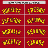 Custom Red Gold Baroque Style Personalized Baseball Jersey