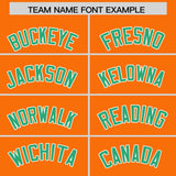 Custom Orange Bright Green Baroque Style Personalized Baseball Jersey