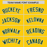 Custom Gold Green Baroque Style Personalized Baseball Jersey