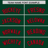 Custom Green Red Baroque Style Personalized Baseball Jersey