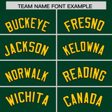 Custom Green Gold Baroque Style Personalized Baseball Jersey