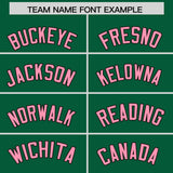 Custom Kelly Green Light Pink Baroque Style Personalized Baseball Jersey