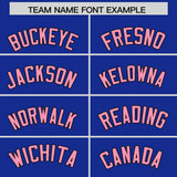 Custom Royal Light Pink Baroque Style Personalized Baseball Jersey