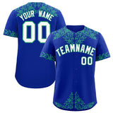 Custom Royal Bright Green Baroque Style Personalized Baseball Jersey