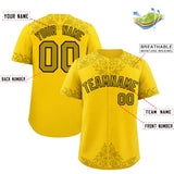 Custom Gold Old Gold Baroque Style Personalized Baseball Jersey