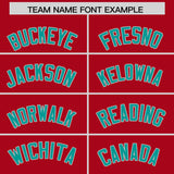 Custom Red Teal Baroque Style Personalized Baseball Jersey
